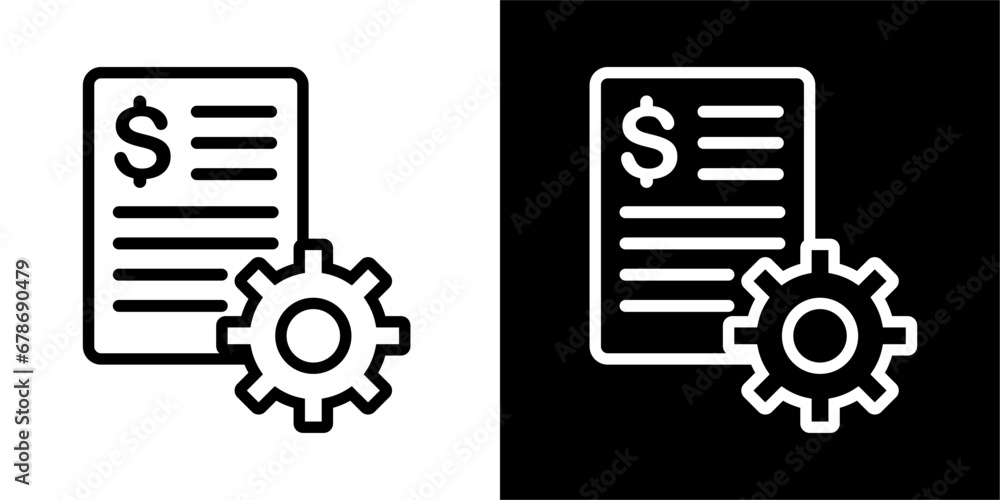 Document, gear, paper Icon. Business icon & Startup icon. Black icon. Black logo. Line icon. Document, gear, paper Icon. Business icon & Startup icon. Black icon. Black logo. Line icon.