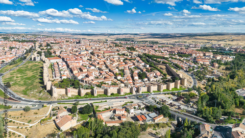 Panoramic view of the historic city of Avila, Castilla y Leon, Spain photo