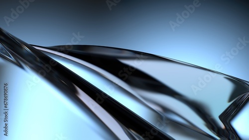 Blue Crystal Cool Refraction and Reflection Elegant Modern 3D Rendering Abstract Background