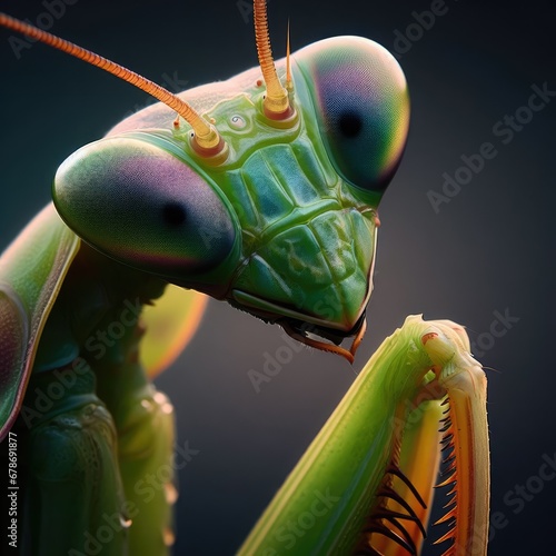 praying mantis    on a ground macro insect background © Deanmon