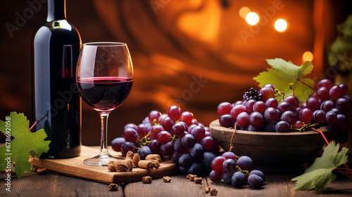 Wine still life background.