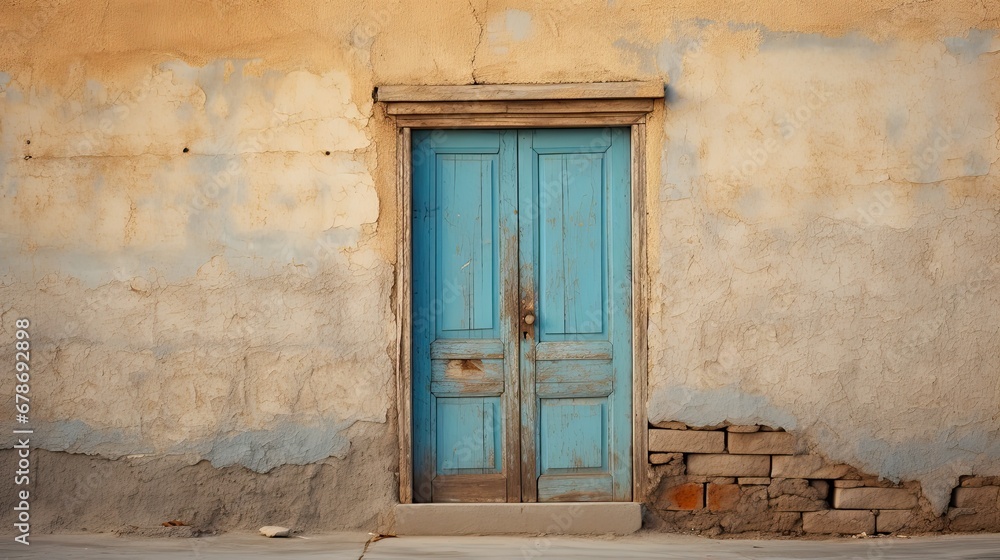 blue color old door