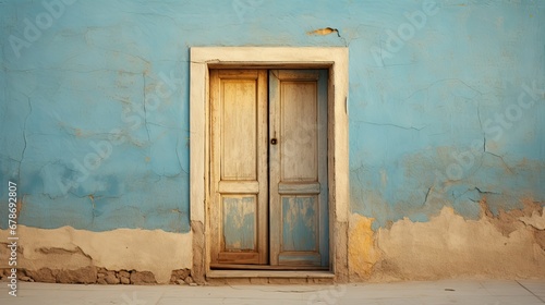 blue color old door