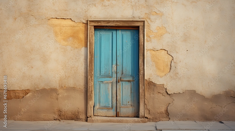 Fototapeta premium blue color old door