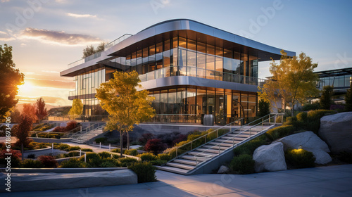 Golden Hour Glow: Striking Glass Villa Amidst Nature