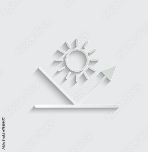 Surface reflection icon vector, sun resistant protection icon 
