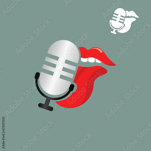 vector illustration of the mic and lips logo