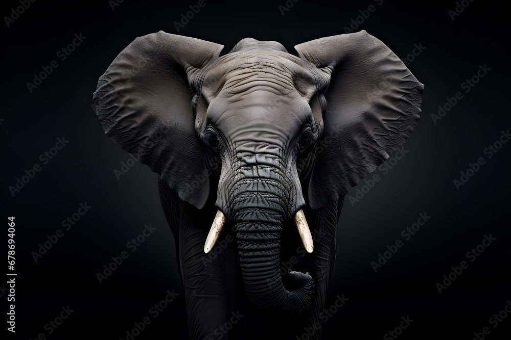 Elephant, Professional photo, national geographic style, background, minimalistic 