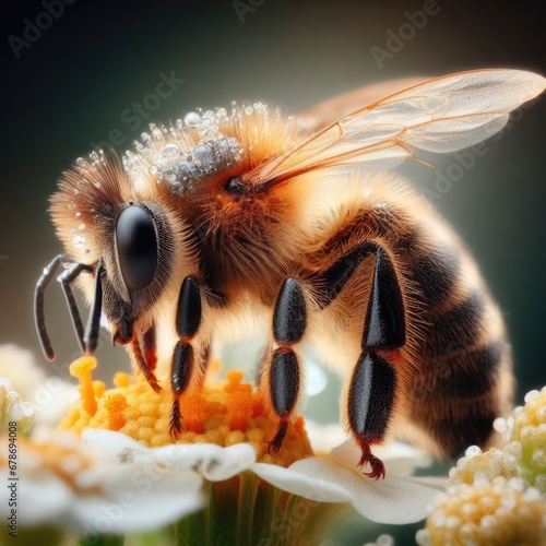 bee on a flower macro insect background