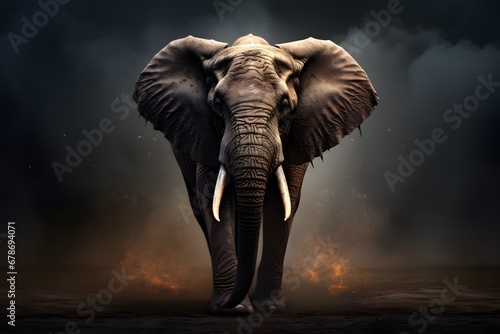 Elephant, Professional photo, national geographic style, background, minimalistic  © czphoto
