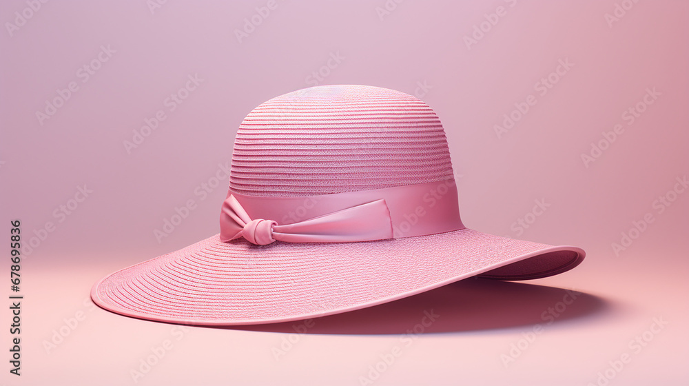 Large women`s hat, pastele colour, High resolution created with Generative Ai Large women`s hat, pastele colour, High resolution created with Generative Ai