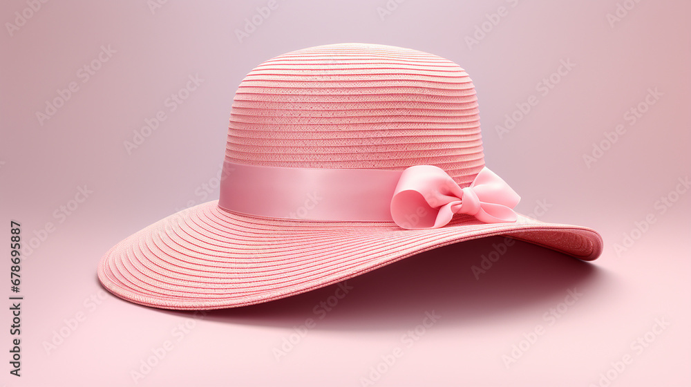 Large women`s hat, pastele colour, High resolution created with Generative Ai Large women`s hat, pastele colour, High resolution created with Generative Ai