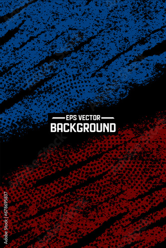 sport grunge texture background with blue and red color for jersey sublimation