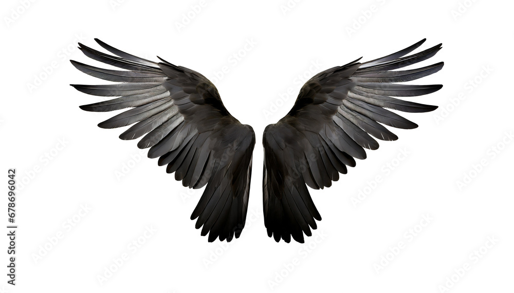 Fototapeta premium black wing isolated AI generative