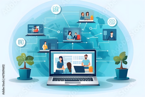 Wallpaper Mural Embrace the Digital Era: Remote Networking and Video Calls Torontodigital.ca