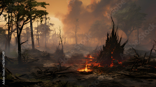 Jungle after a wildfire