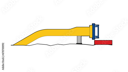 Horizontal pig launcher, pig receiver, and pig trap color drawing