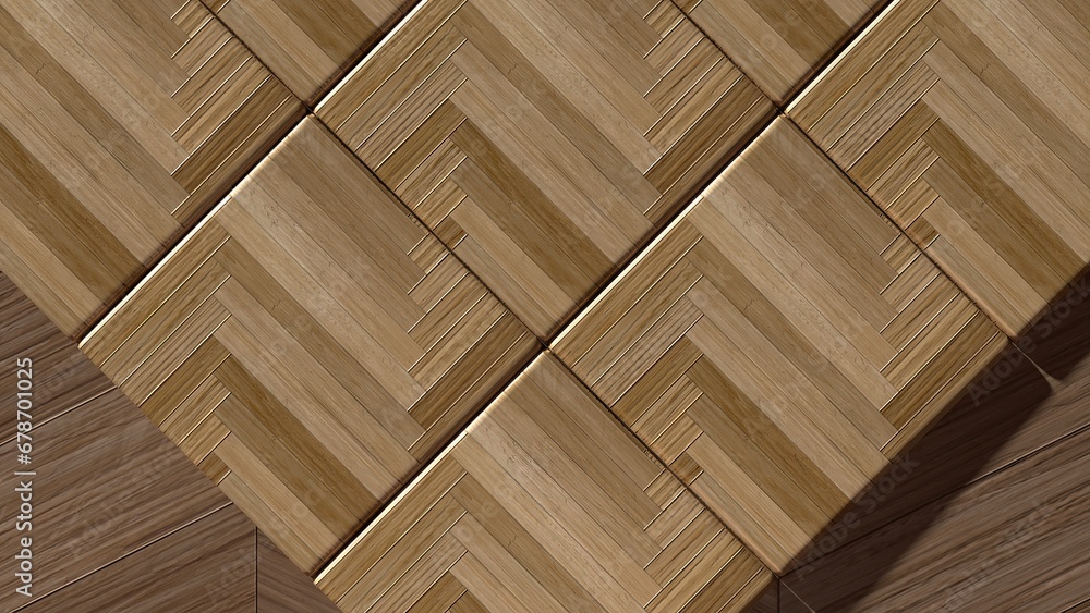 Diamond Wooden Floor Aligned, Orderly Elegant Modern 3D Rendering Abstract Background Diamond Wooden Floor Aligned, Orderly Elegant Modern 3D Rendering Abstract Background