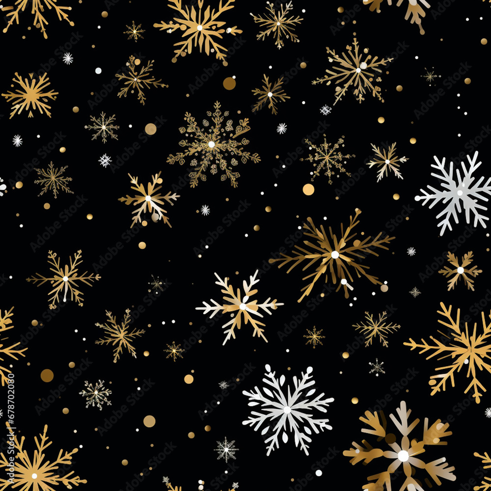 Golden Snowflakes on Black Background
Golden Snowflakes on Black Background