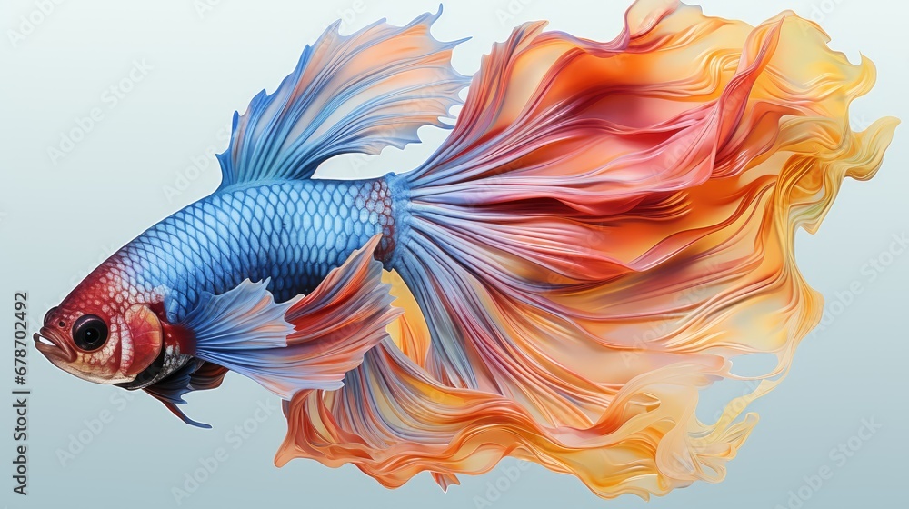 Colorful Siamese fighter fish illustration. Generative ai Colorful Siamese fighter fish illustration. Generative ai