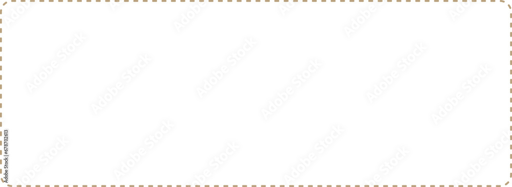 Long rectangle dash line frame, minimal style border ,png isolated on transparent background.