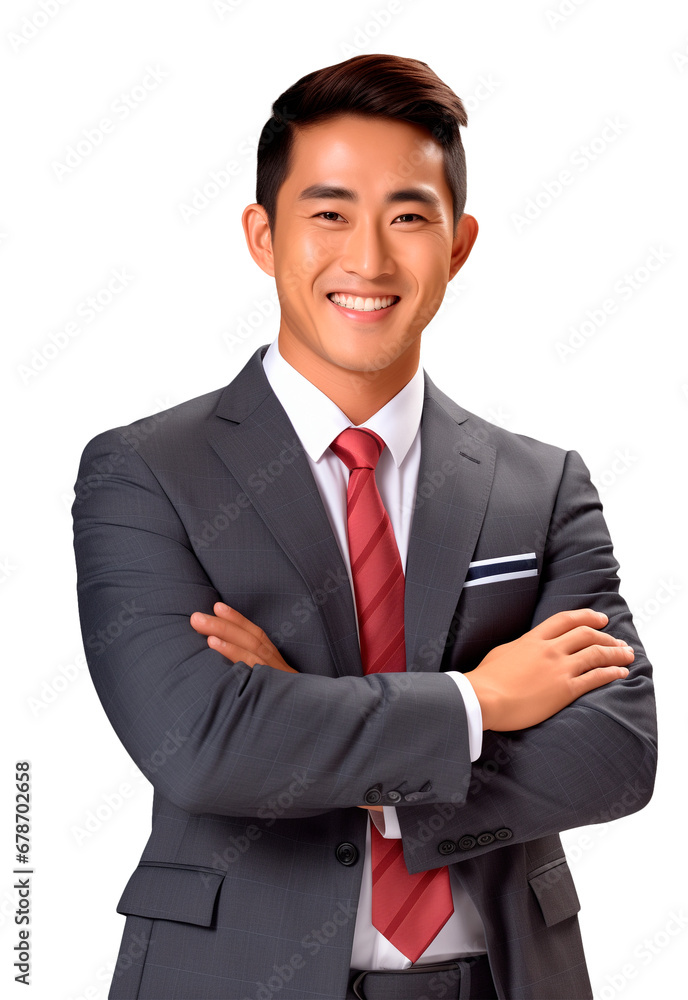 Asian businessman smiling happy success on transparent background Asian businessman smiling happy success on transparent background