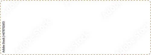 Long rectangle dash line frame, minimal style border ,png isolated on transparent background. photo