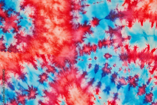 Tie dye shibori psychedelic 60s, 70s pattern. Watercolour vivid abstract texture. Tie Dye colourful background. Hand drawn ornamental. Print for textile, fabric, wallpaper, wrapping paper photo