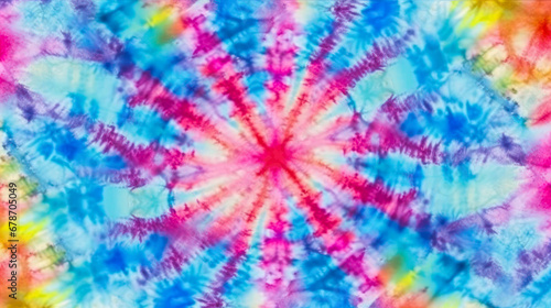 Tie dye shibori psychedelic 60s, 70s pattern. Watercolour vivid abstract texture. Tie Dye colourful background. Hand drawn ornamental. Print for textile, fabric, wallpaper, wrapping paper