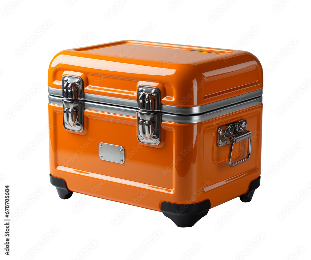 Orange suitcase isolated on a white background. Orange suitcase isolated on a white background.