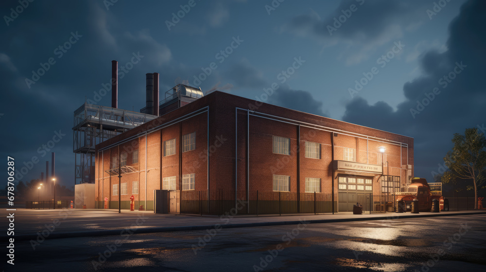 Hyperrealistic Light-Filled Industrial Building: Clean Design