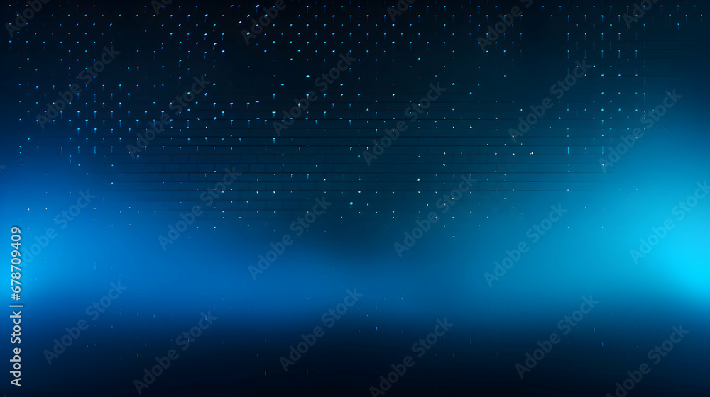 Obraz premium Deep blue and black gradient textured background with a dot matrix pattern, photo studio backdrop, computer digital wallpaper, generative ai