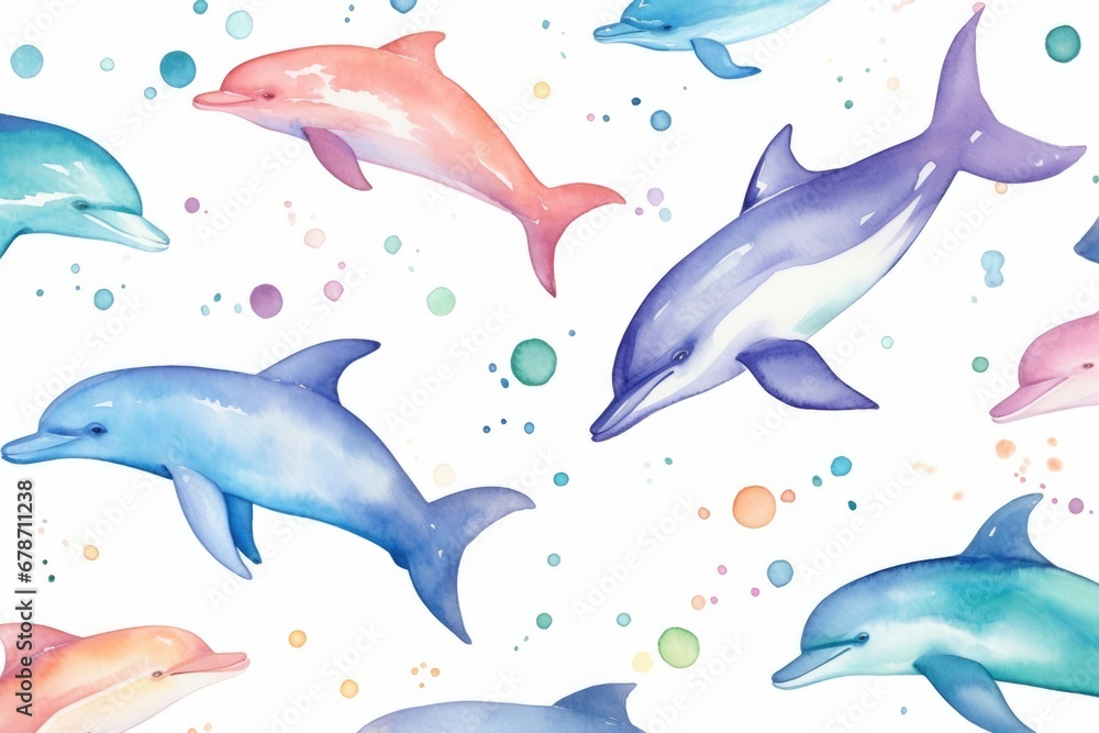 Blue nature design water ocean pattern sea dolphin background underwater seamless Blue nature design water ocean pattern sea dolphin background underwater seamless