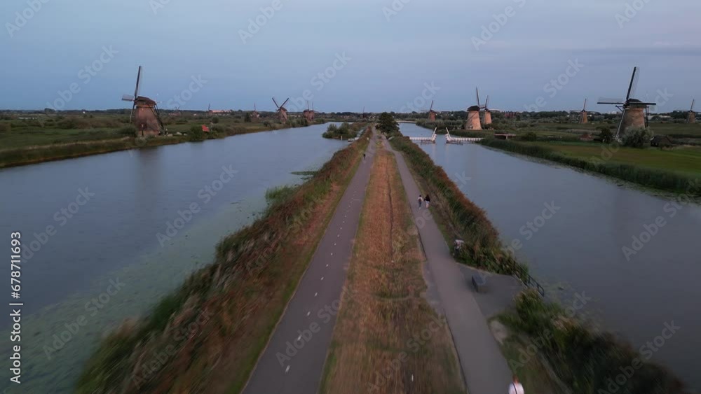Kinderdijk: A Aerial Journey Through the Scenic Landscape of Dutch Windmills Kinderdijk: A Aerial Journey Through the Scenic Landscape of Dutch Windmills