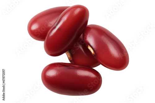 Some red beans on a transparent white background