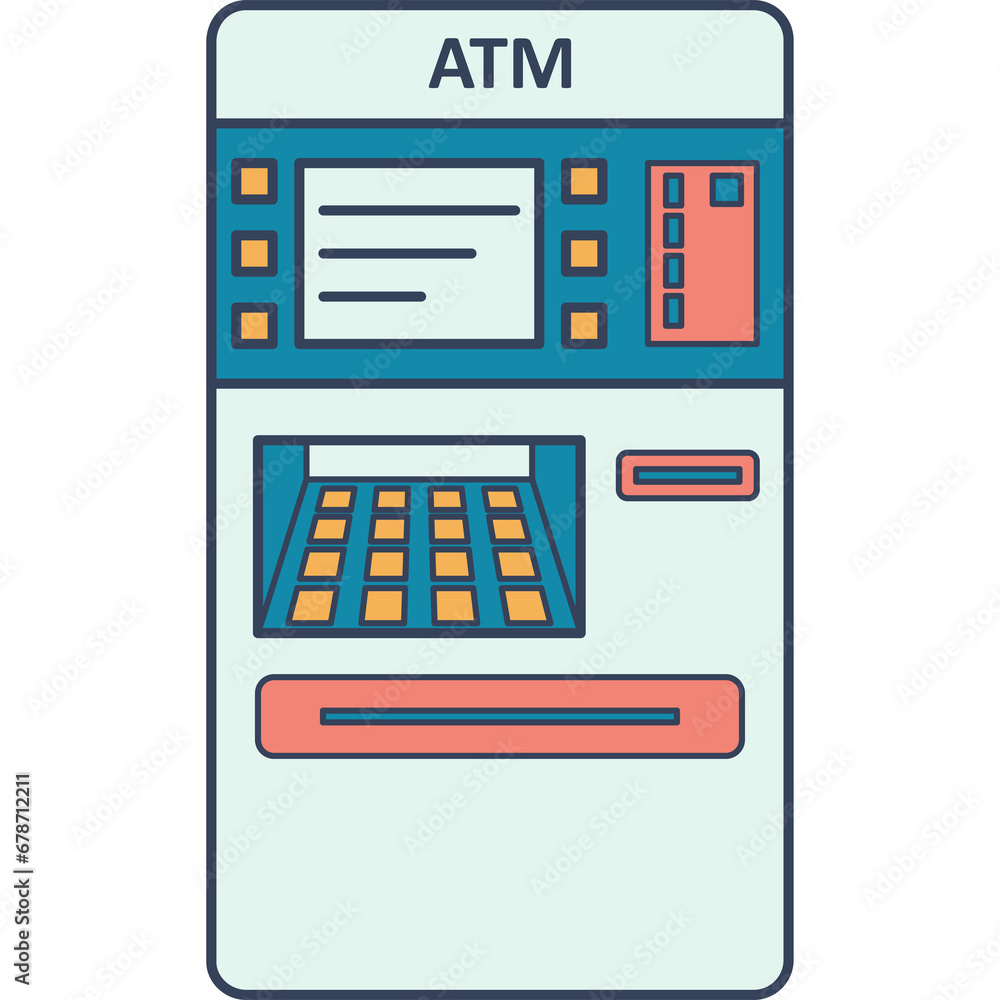 ATM Machine Flat Icon Illustration PNG Transparent Background ATM Machine Flat Icon Illustration PNG Transparent Background