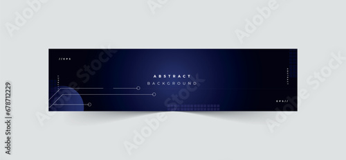 LinkedIn technology banner template, blue abstract linkedin banner