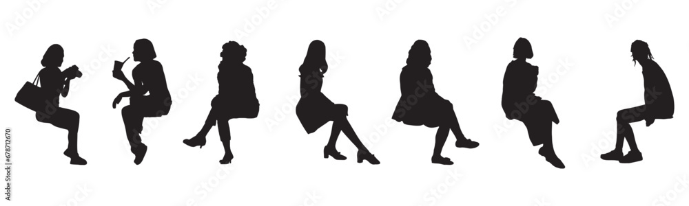silhouette of sitting woman