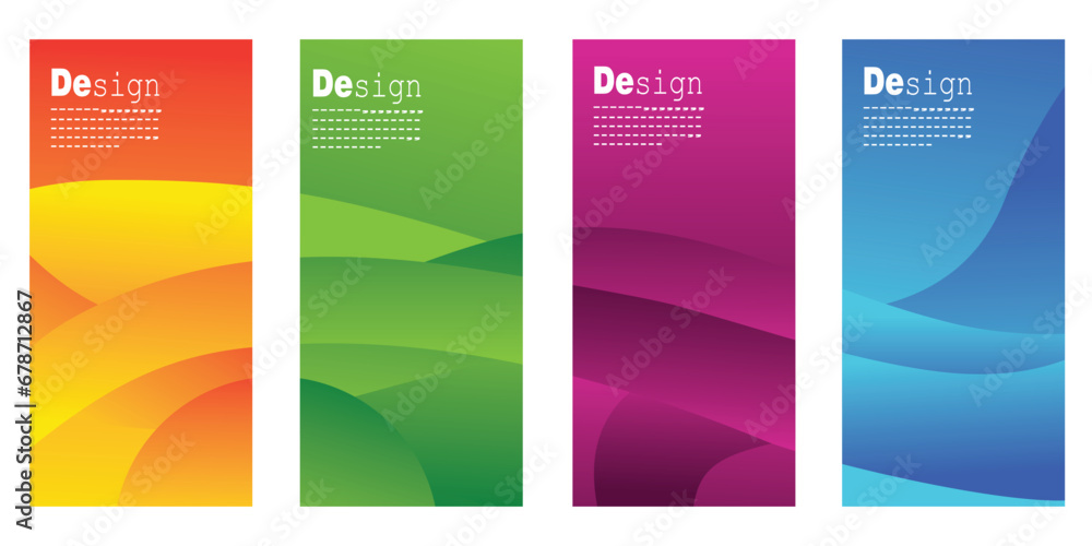 Set rollup banner template creative design, abstract gradient background, suitable for cover, poster, website, business brochure, flyer, design vertical template, cover, presentation