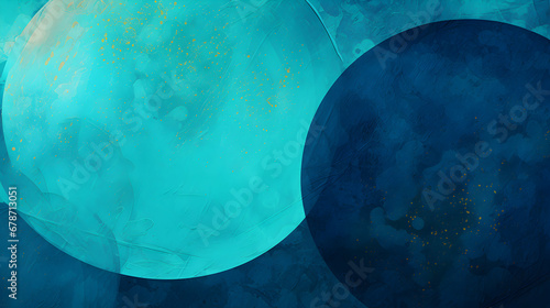 Abstract blue background design with texture  modern turquoise and dark blue rings and circles layered in art pattern concept  generative ai