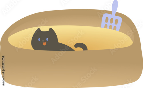 cat potty with cat