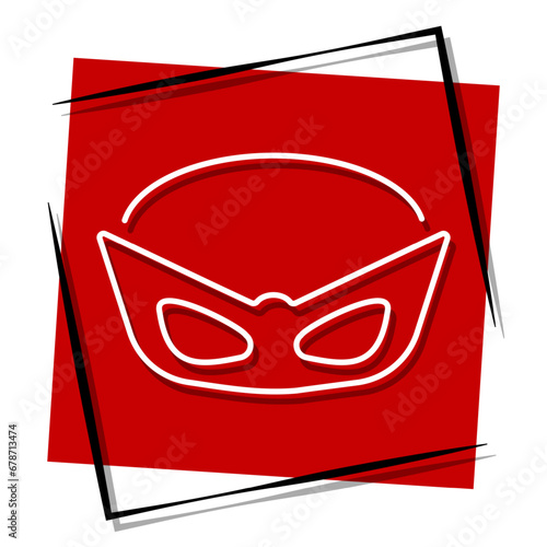 hero red banner in frame. Vector illustration.