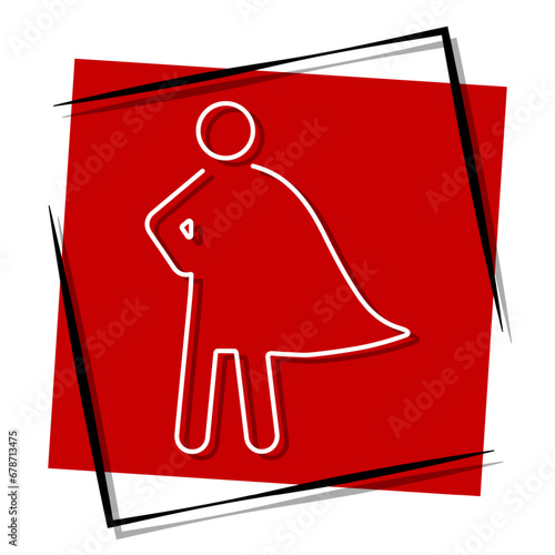 hero red banner in frame. Vector illustration.