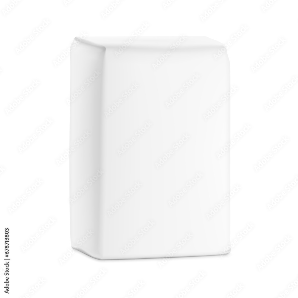 Vertical bag package mockups. Half side view. Vector illustration isolated on white background. Easy to use for presentation your product, idea, promo, design. EPS10. Vertical bag package mockups. Half side view. Vector illustration isolated on white background. Easy to use for presentation your product, idea, promo, design. EPS10.