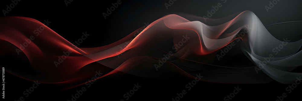 Fototapeta premium Multicolored Energy Flow Background, colorful dark waves backdrop, web header, generative ai