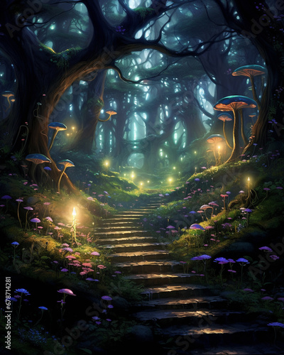 A beautiful fairytale enchanted forest