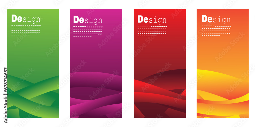 Set roll up colorful creative banner abstract background, suitable for cover, poster, website, business brochure, flyer, design vertical template, cover presentation, background advertising of product