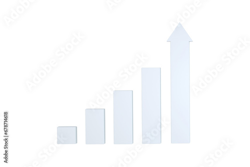 white stair step to growth success  3d rendering   progress way isolated on transparent background