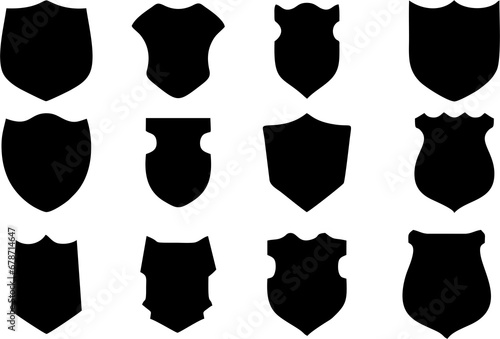 Collection of shield icons. Suitable for logo design, flat syle high HD resolution illustration on white background.