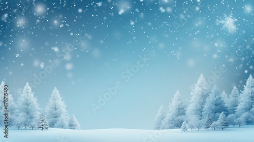 Winter christmas background with snow and frost with for web banner, design template, Generative AI